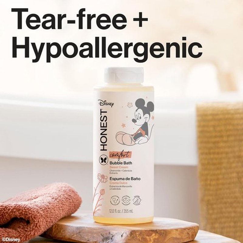 Honest Company Foaming Bubble Bath - Gentle Tear-Free Formula for Babies | Mickey Mouse, 12 fl oz