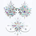 Kotbs Rhinestone Body Gems Stickers, 2-Sheet Breast Jewels Tattoo Rhinestone Chest Sticker, Crystals Body Jewels for Halloween Music Carnival Festival Party Makeup