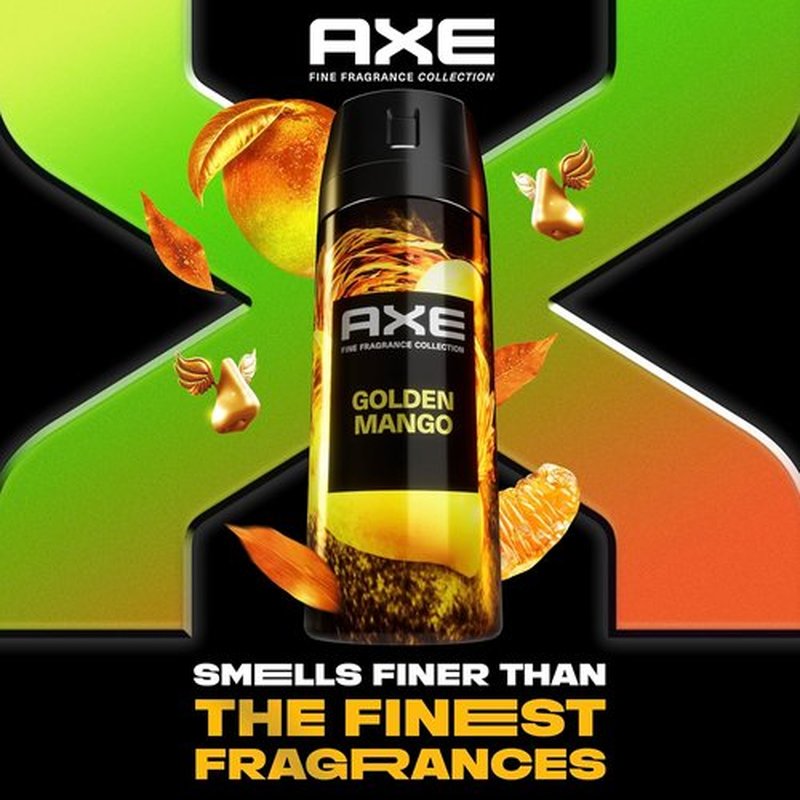 AXE Fine Fragrance Collection Body Spray for Men - Golden Mango | 72H Odor Protection, 4 oz