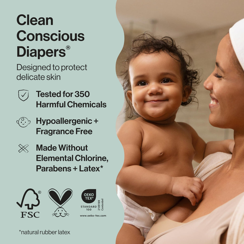 The Honest Company Comfort Dry Disposable Daytime Diapers, Hypoallergenic, Fragrance-Free, Sensitive Skin, Beary Cool + Big Trucks, Club Box Size 6 (35+ lbs), 40 Count