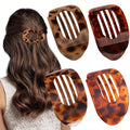4PCS French Flat Hair Clips for Women Duckbill Hair Clips Round Casual Versatile Solid Colour Lay Down Claw Clamps Clip Simple Elegant for Thick Thin Long Short Hairs
