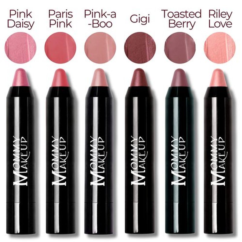 Mommy Makeup Triple Sticks Lipstick, Cream Blush & Treatment All-In-One with Shea & Cocoa Butter - Soft & Creamy Moisturizing Lip Crayon For Lips & Cheeks (Glinda)