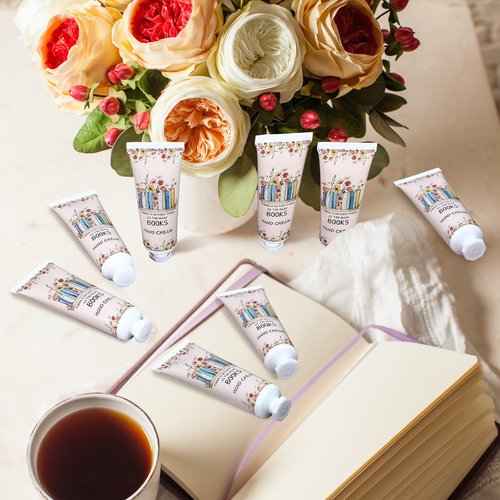 Leelosp 48 Pcs Book Club Gift Bulk Mini Hand Cream Travel Size Lotion Book Lover Gift for Women Member for Dry Cracked Hands