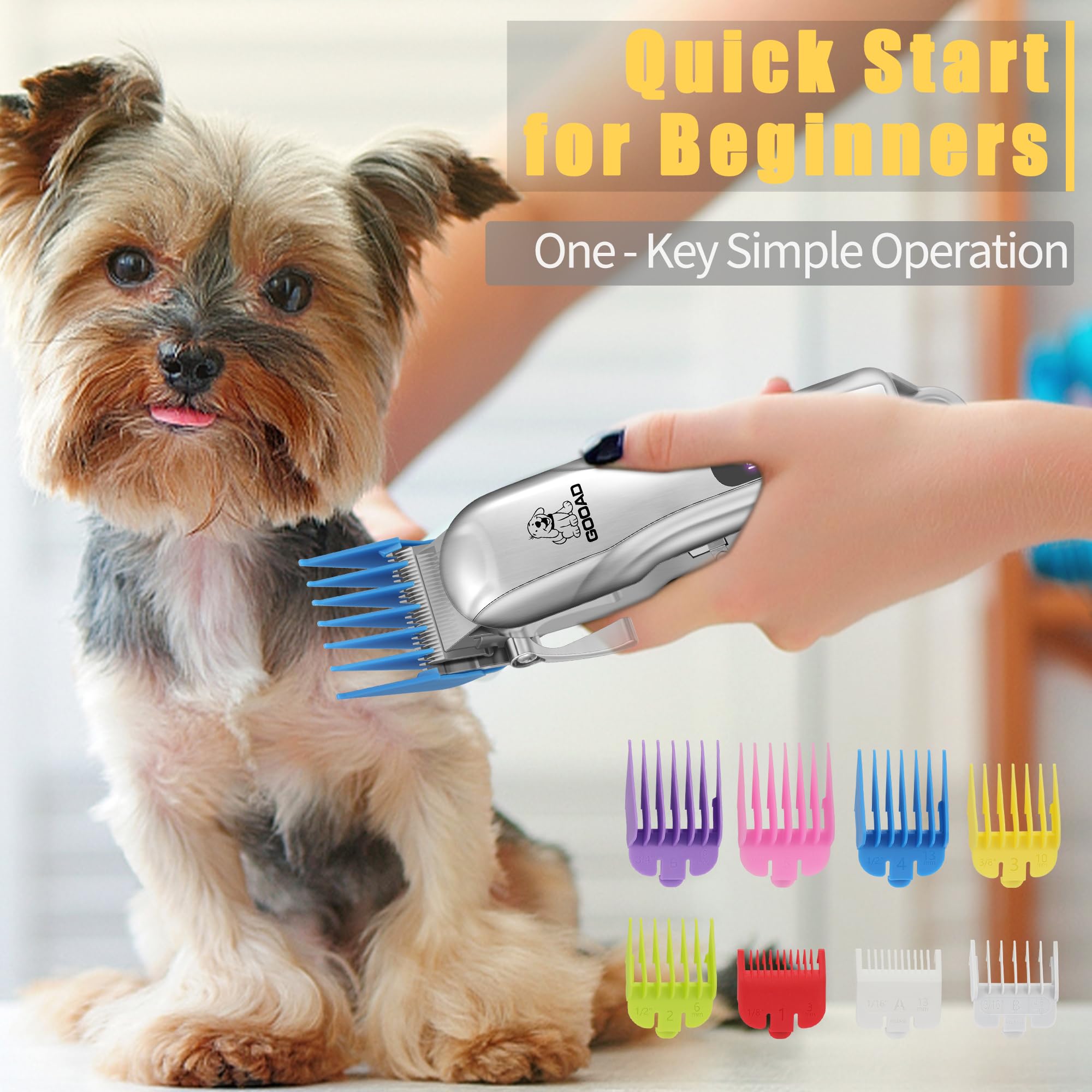 Dog Clippers Grooming Kit with Paw Trimmer for Thick/Matted/Knotted/Hair