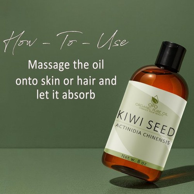 Kiwi Seed Oil - 8 oz - 100% Pure, All Natural, Cold Pressed, Unrefined, Premium Grade Carrier Oil Perfect for Hair, Skin, Scalp, Body Care Vegan Moisturizer, DIY, Cosmetics - Packaging May Vary