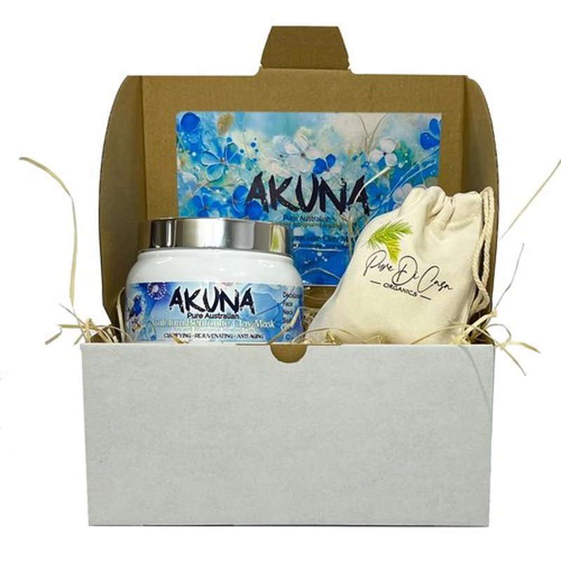 AKUNA Ancient Australian Healing Clay, Calcium Bentonite Clay Mask Powder- Essential Facial Skincare for Detox, Rejuvenating, Anti-Wrinkle, Blackhead removal and Blemish Control