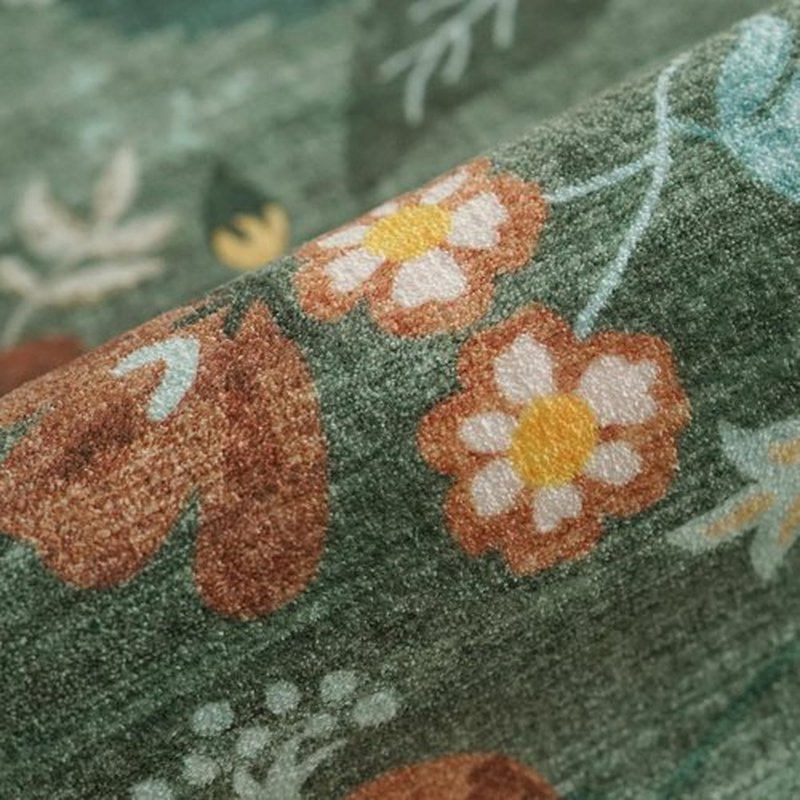 Hallway 3x6 Washable Runner Rug - Elegant Floral Scalloped Design | Soft Non-Slip Carpet for Entryway & Living Room