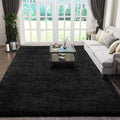 Ophanie Black Area Rug - Fluffy Shaggy Soft Carpet for Living Room & Bedroom | 5x8 Size