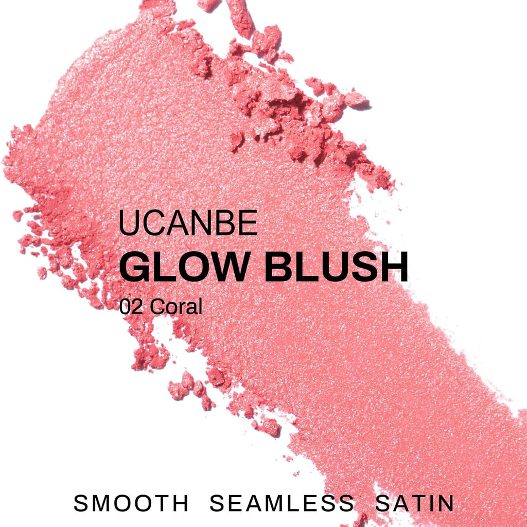 UCANBE Baked Blush Palette - Silky Blendable Powder for a Natural Coral Glow | Long-Lasting Makeup