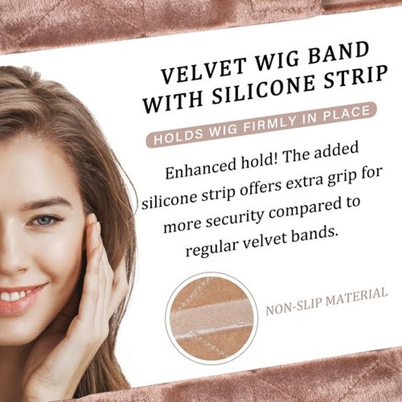 GEX New Wig Band Velvet with Silicone for Keeping Wigs in Place Updated Wig Grip Scarf Head Hair Band Wig Band Adjustable Fastern (Cream)