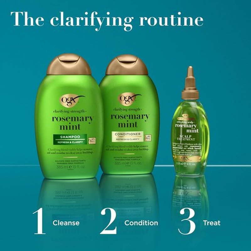 OGX Extra Strength Scalp Treatment - Refreshing Rosemary Oil & Mint Detox for Shiny Hair | 4 fl oz