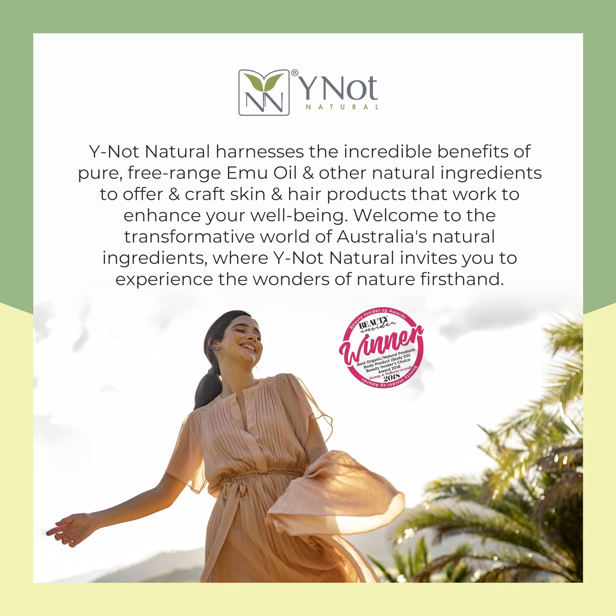 Y Not Natural Pure Emu Oil - Organic Moisture for Face, Body, Hair, Scalp & Nails - Rich in Omega 3-6-9, Vitamins & Essential Minerals - Australian Emu Oil (60ml) 2.03 fl oz - Pink Sugar