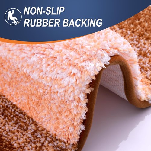 OLANLY Microfiber Bath Rug Mat - Extra Soft & Absorbent | Quick-Dry, Machine Washable, 24x16, Orange