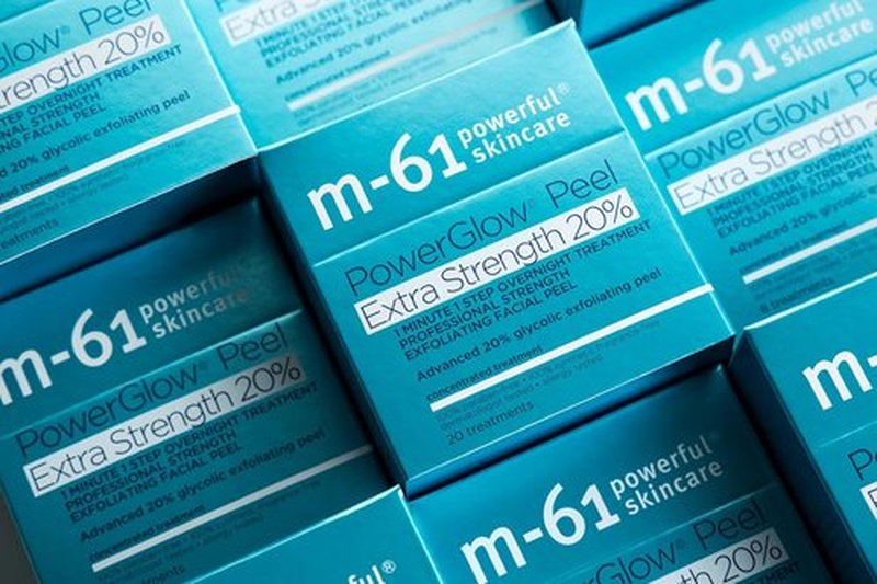 M-61 PowerGlow Peel - Extra Strength 20% Glycolic Acid Exfoliating Facial Peel | Intense Overnight Treatment
