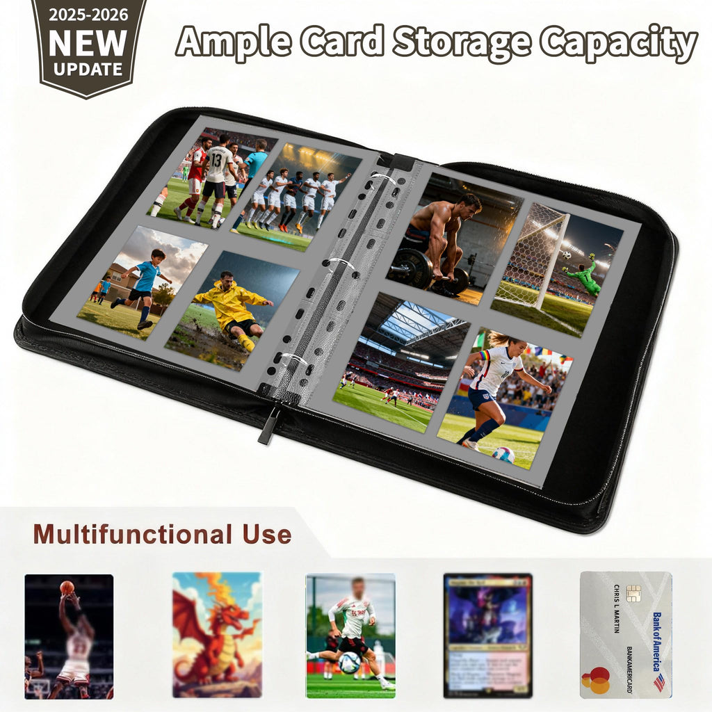 Trading Card Binder with Sleeves, Sports Card Binder Collectible Trading Card Albums with 50 Removable Sleeves, 400 Pocket