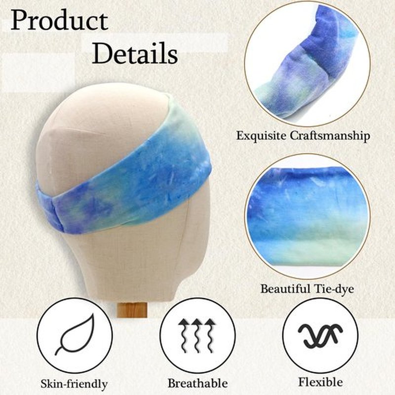 SAWINDA 6 Pack Boho Headbands for Women Tie Dye Short Head Bands for Women's Hair Elastic Twist Knotted Head Wraps Soft Fabric Head Bands Yoga Running Workout Bandanas Headbands Accessories