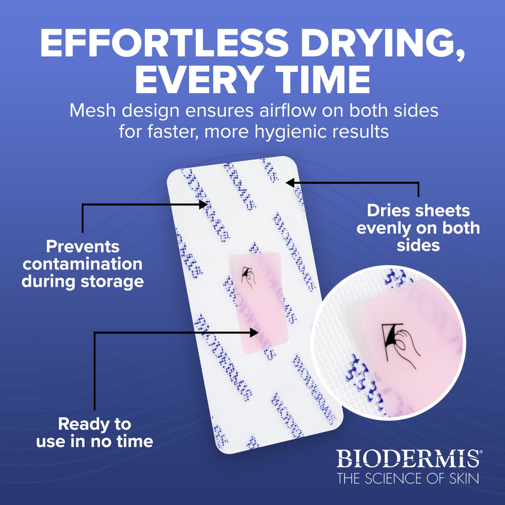 Epiderm Drying Rack - Extends the Life of Silicone Scar Sheets - Promotes Quick & Hygienic Drying & Proper Storage - Prevents Sticking, Durable & Non-Adhesive - Fits Most Silicone Sheeting - 6"x13"