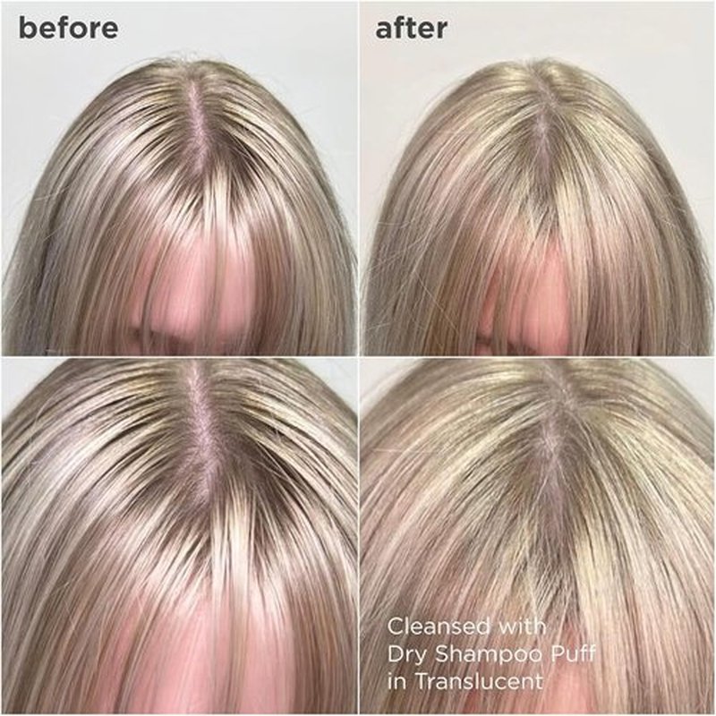 Briogeo Style + Treat Dry Shampoo Puff - Non-Aerosol, Talc-Free Oil Absorption | Vegan Volumizing Powder | 0.5 oz