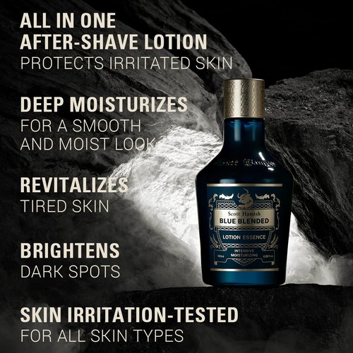 Scott Hamish Blue Blended Lotion Essence - Men's Anti-Aging Face Moisturizer with Hyaluronic Acid & Amino Acids | 6.09 fl. oz.
