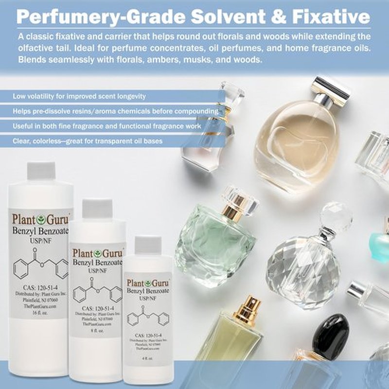 Benzyl Benzoate USP Grade Liquid 8 fl. oz. - Great for Fragrance/Aroma Compounds, Cosmetics, Hair & Scalp Products.
