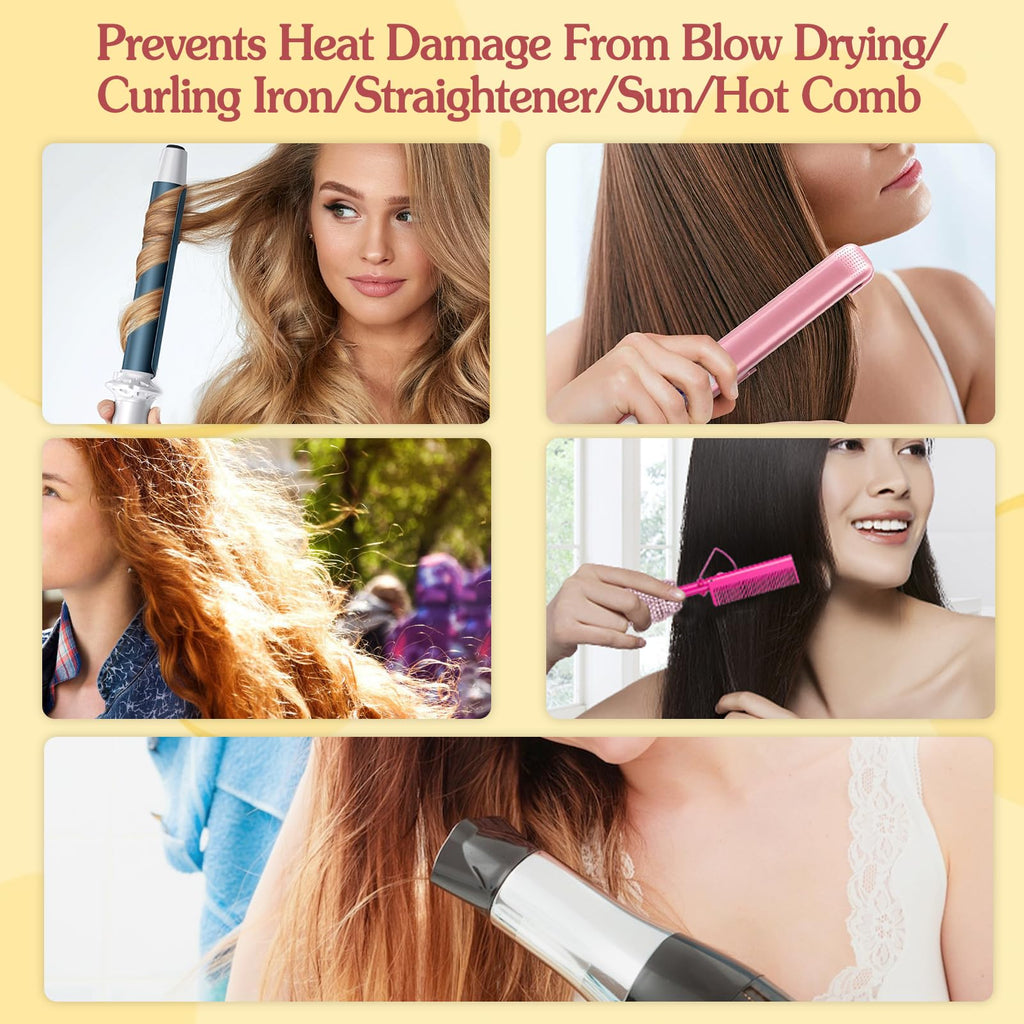 2PCS Coconut Heat Protection Spray - Thermal Protector for Hair, Travel Size, Paraben & Dye Free Treatment