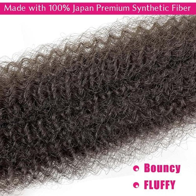 Afro Twist Hair 24 Inch 3 Packs, Springy Afro Twist Hair Pre Fluffed Spring Twist Hair Pre Stretched Wrapping Hair for Soft Locs Hair Extensions (24 Inch (Pack of 3), 4#)