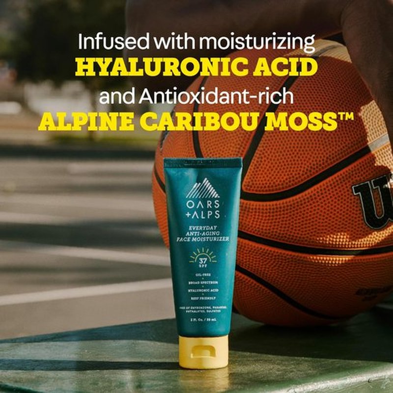 Oars + Alps SPF 37 Sunscreen - Anti-Aging Face Moisturizer with Hyaluronic Acid | Lightweight & Hydrating