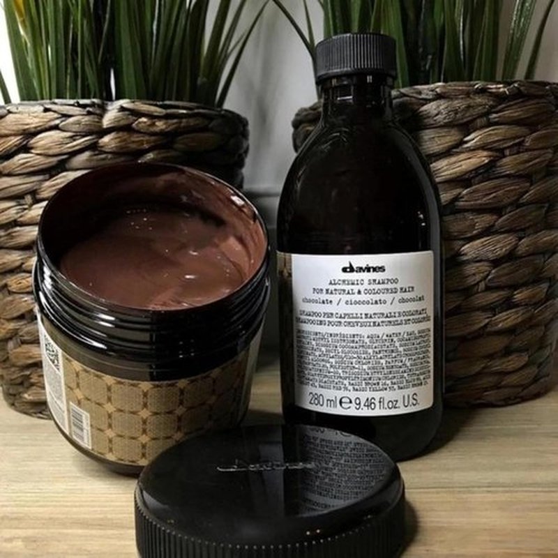 Davines Alchemic Shampoo - Color Enhancing Cleanser for Dark Brown & Black Hair | 9.47 Fl Oz