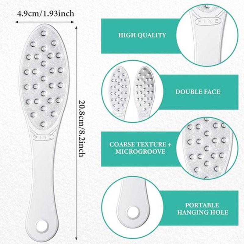 Skiennix Stainless Steel Foot Scraper - Double-Sided Callus Remover for Wet/Dry Skin | Easy to Clean Pedicure Tool