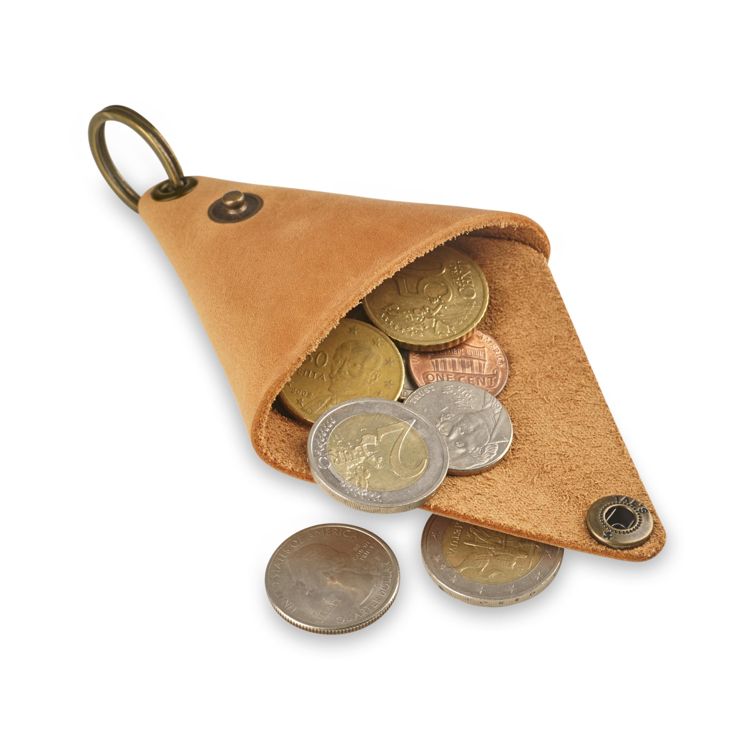 Leather Keychain Pouch, Key Holder Coin Purse, Coin Purse Keychain, Small Leather Key Pouch, Purse Keychain Holder (Vintage Brown)