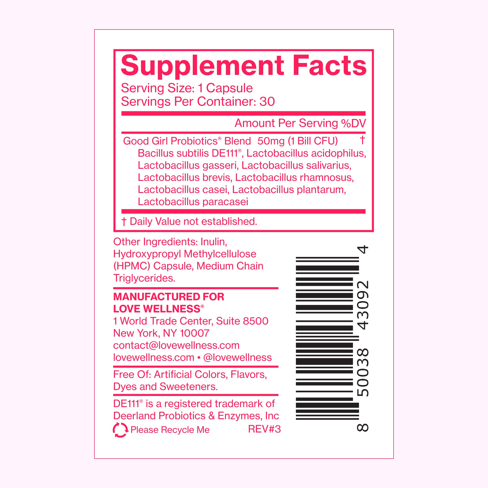 Love Wellness Good Girl Probiotics and Healthy V Vitamin | Womens Wellness Duo | Womens Probiotics Supplements for pH Balance and Vaginal Health