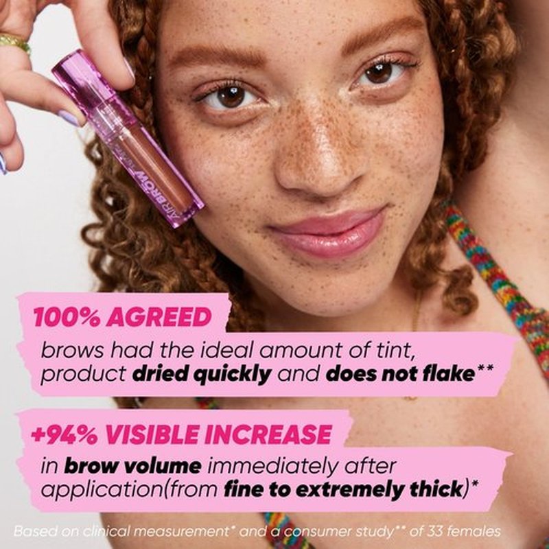 Kosas Air Brow Tinted Eyebrow Gel – Volumizing Brow Gel with Flexible Long-Lasting Hold, Medium Brown
