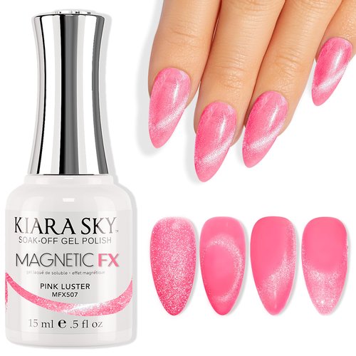 KIARA SKY Gel Polish MagneticFX | Magnetic Cat Eye Effect Soak Off 15ml | Pink Luster (hot pink)