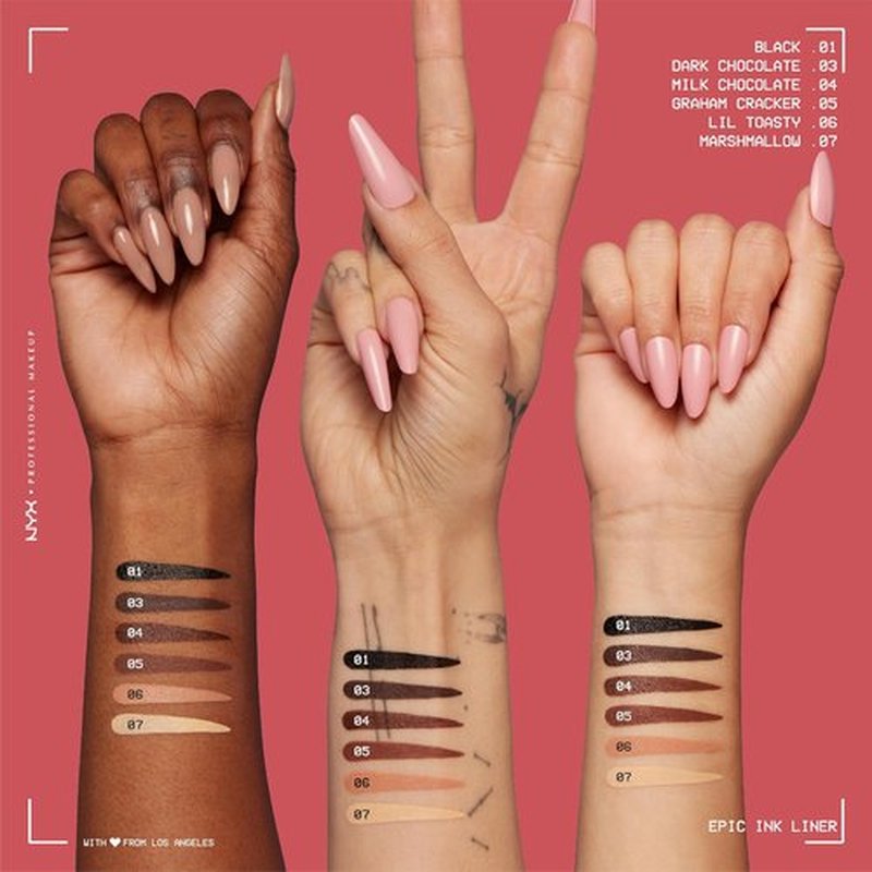 NYX PROFESSIONAL MAKEUP Epic Ink Liner - Waterproof Vegan Liquid Eyeliner in Milk Chocolate (Brown Matte)