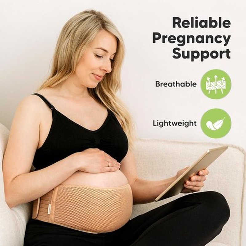 KeaBabies Maternity Belly Band - Soft & Breathable Pregnancy Support Belt | Adjustable for Comfort (Classic Ivory, M/L)