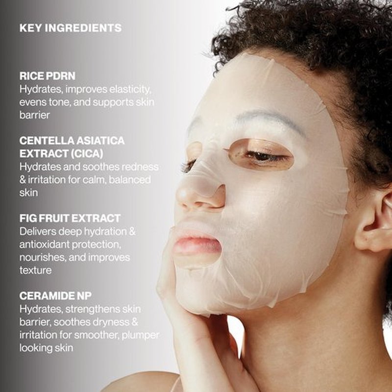 Knours. One Perfect Nourishing + Hydrating Mask Set with Rice PDRN, Cica, Fig Extract & Ceramide NP for Dry or Sensitive Skin, Deep Moisture & Balanced Skin Feel (5 Pack)