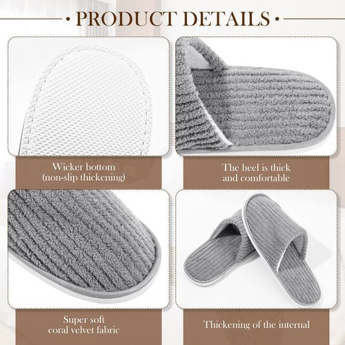 SATINIOR 18 Pairs House Slippers for Guests- Washable Thick Spa Slippers Non Slip Indoor for Hotel Home, Women & Men