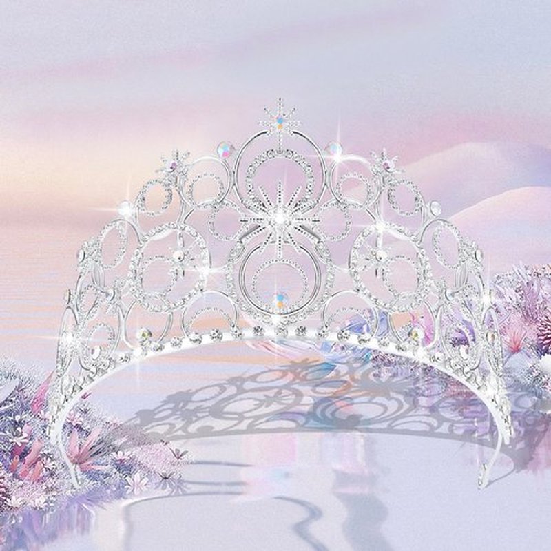 JITINX Crystal Crowns for Women, Crystal Tiara Bride Royal Queen Headband Princess Headpieces for Women Bridal Wedding Prom Birthday Party Crowns (Silver)