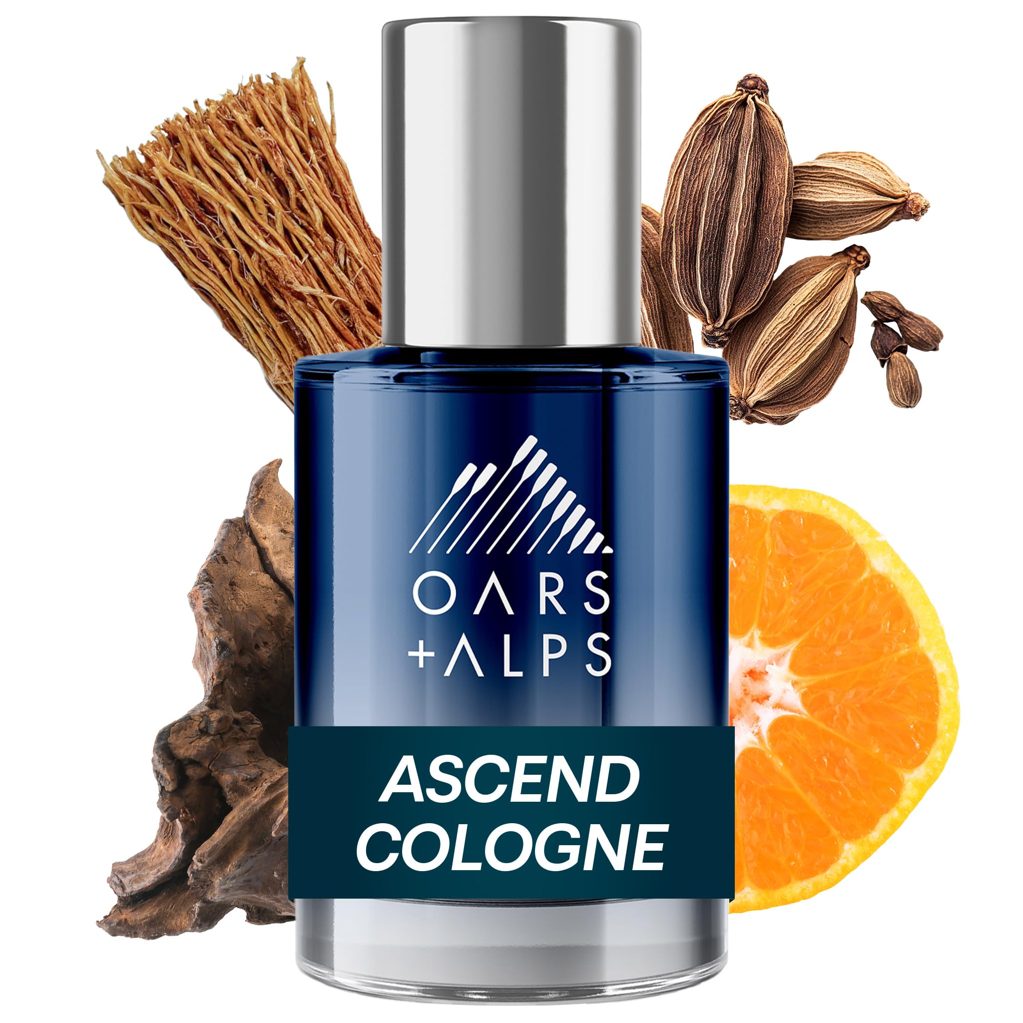 Oars + Alps Ascend Mens Cologne and Body Spray, Travel Size Cologne for Men Body Spray, Warm Fragrance, Scented with Mandarin, Teakwood Cedarwood & Warm Cardamom, Blends Refreshing, 1oz