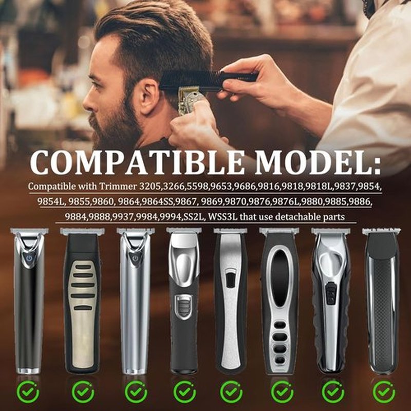 CR8GR8 Detachable T-Blade Replacement Blades - 440C Stainless Steel Precision Cut for Wahl Trimmers | 2 Pack