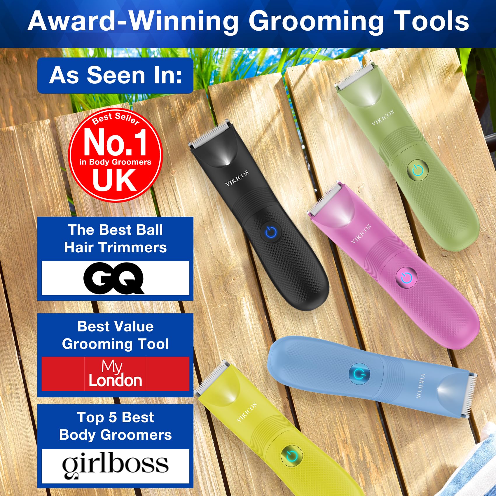 Unisex Hair Trimmer with Adjustable Guards, Cordless Electric Razor, Yellow