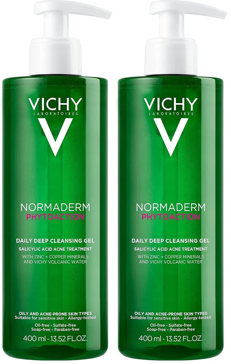 VICHY Normaderm Acne Face Wash - Salicylic Acid Cleanser for Oily Skin | Clears Clogged Pores & Blackheads