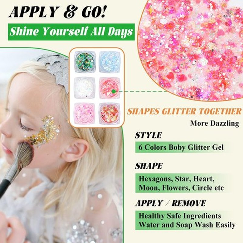 Hair Tinsel Kit With Body Glitter 15 Colors 48 Inch 4500 Strands Glitter Tinsel Hair Extensions With Tools Fairy Hair Accessories, Suitable for Festivals and Daily Use (15 Colors Hair Tinsel Kit)
