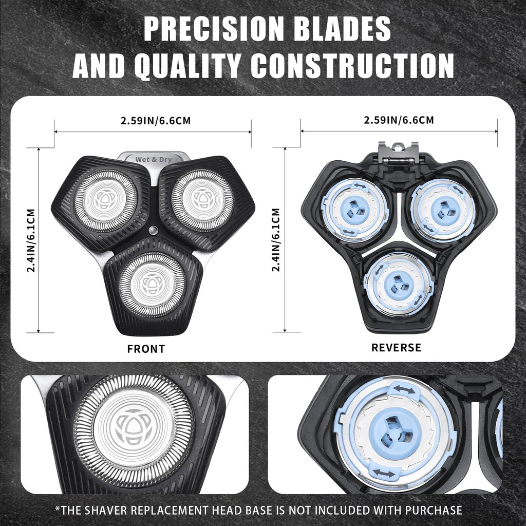 SH71/50 Shaving Heads Compatible with Philips Shavers, Black