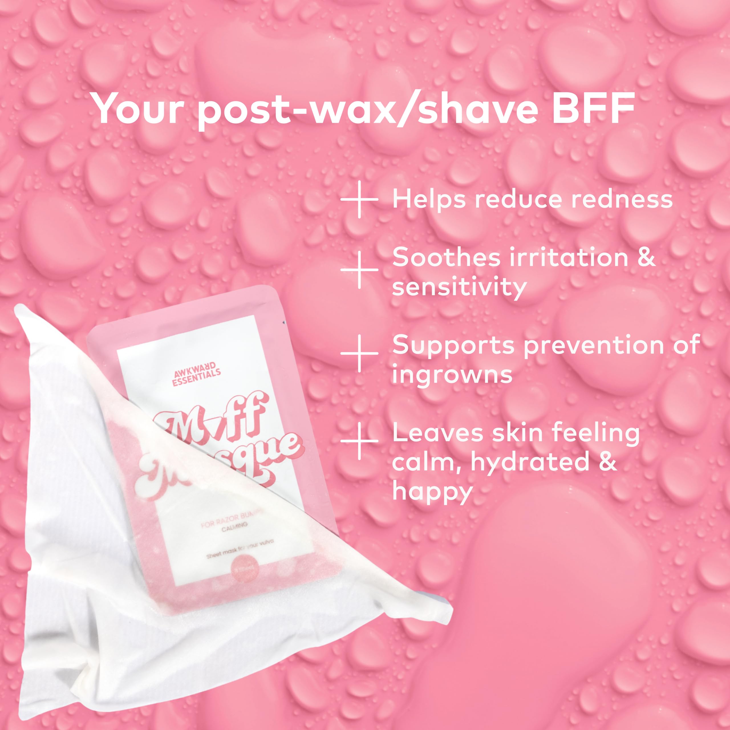 Muff Masque Moisturizing Plant-Based Vajacial Mask for Women, Hydrating Vulva Care Sheet Mask