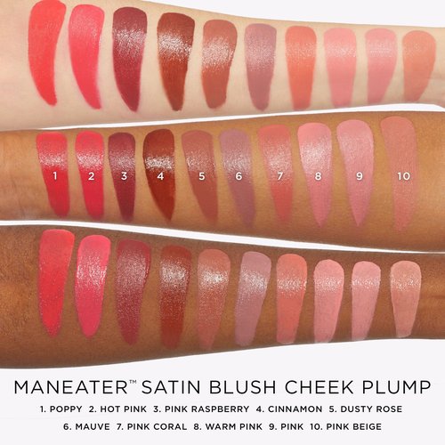 tarte maneater satin blush cheek plump – Lightweight Liquid Blush Infused with Coconut Water, Hyaluronic Acid & Vitamin E for a Hydrated Cheek Tint, Vegan & Cruelty-Free, full size, cinnamon