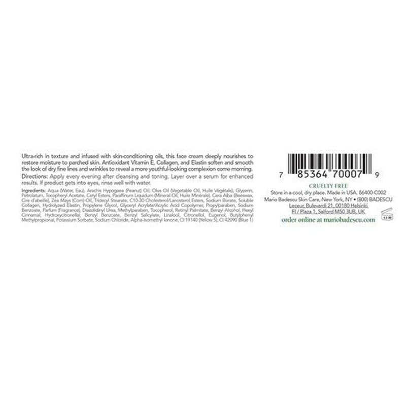 Mario Badescu Night Cream - Hydrating Face Moisturizer for Youthful Skin | Vitamin E & Elasto Collagen