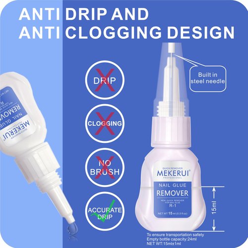Mekerui(2 sets) New Upgrade Super Strong Nail Glue Gel and Quickly Glue Remover Set Press ons,G1 Long-lasting 30+ Days Without UV Light,R1 Dropper-type Easily Remove, Salon Professional