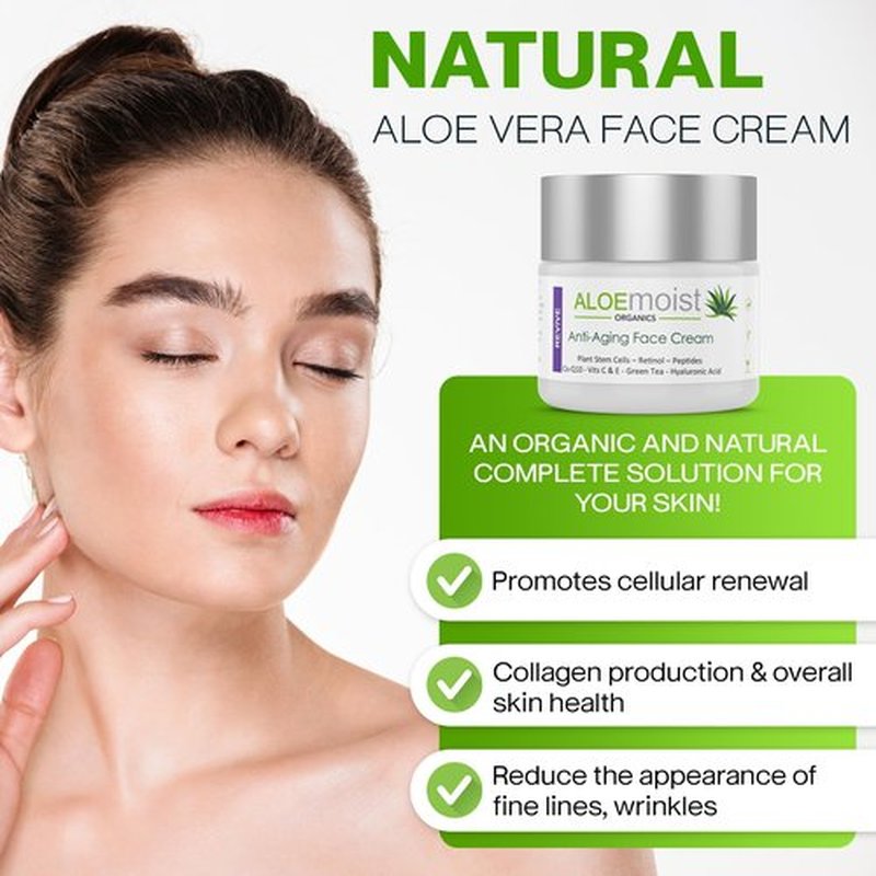 Advanced Retinol Cream for Face: Aloemoist Revive Anti Aging Face Cream for Women & Men Topical Retinoid Wrinkle Repair Day/Night Moisturizer, Organic Retinol Facial Moisturizer for Aging Skin,2 Pack