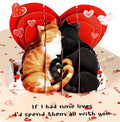 Coralogo Pop Up Anniversary Card - Cat Couple Theme 3D Romantic Anniversary Pop Up Card Cute Wedding, Birthday Thinking of You Cards with Envelope Gift for Cats Lover, Her, Him, Wife, Girlfriend, Boyfirend, Husband